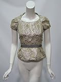 IMAGE OF MARC by Marc Jacobs womens balsam metallic floral structured top 2