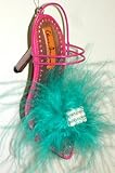 Funky Diva Feather & Diamond High Heel Shoe Christmas Ornament