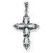 Sterling Silver Marcasite, Blue Mother of Pearl Cross Pendant