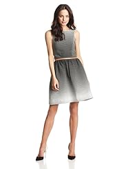 Striped Print Sleeveless Cotton/Polyester/Viscose Fit-and-Flare Party Dress 