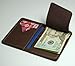 Genuine Cowhide Brown Leather Front Pocket Wallet / Bi-fold with Money Clip