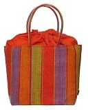 Colorful Straw / Beach / Shopper / Tote Bag Orange Medium