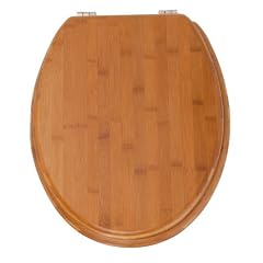 Wenko 144726100 WC-Sitz Bambus - Chrom-Metallbefestigung, Bambusholz dunkel