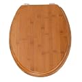 Wenko 144726100 WC-Sitz Bambus - Chrom-Metallbefestigung, Bambusholz dunkel