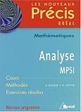 Analyse MPSI : Cours M�thodes Exercices r�solus
