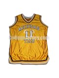 Yellow No. 11 Game Used Michigan Tech Russell Basketball Jersey