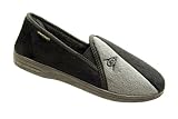 Mens Dunlop Black Grey Lion Full Slippers UK Sizes 6-12