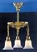 3-Light Pan Chandelier with Roped Stem - Chrome Plated Brass -