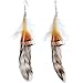 Striped in Style Drop Feather Earrings