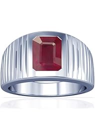 Platinum Emerald Cut Ruby Solitaire Ring