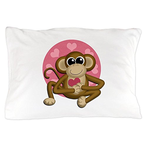 Sale Cafepress Love Monkey Pillow Case Standard White Super