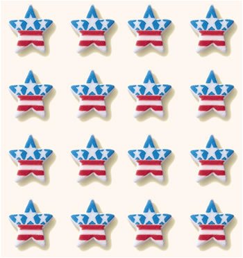Patriotic Cakes, Cupcakes, Cookies - Star With Stripes Shaped Edible Hard Sugar... by Lucks