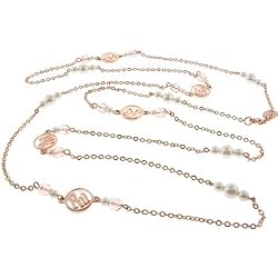 Rocawear Rose Gold Tone Opera Rw Logo Necklace