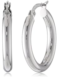 Duragold 14k White Gold Hoop Earrings