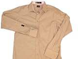 Sean John - Sean John Button Front Long Sleeve Shirt in Taupe size Small