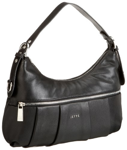 Jette Joop Hobo 03/92/12292-900, Damen Henkeltasche, schwarz, (black 900), 40 x 28 x 15