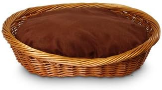 Luxury Wicker Dog Basket and Bed Color: Saddle, Size: Large - 27" L x 35" W