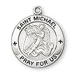 Sterling Silver Saint Michael Medal and 18-inch Chain
