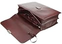 Lucrin - Burgundy leather Deluxe briefcase 2 compartments