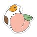 Peach and Guinea Pig Vinyl Sticker for Laptop and Water Bottles