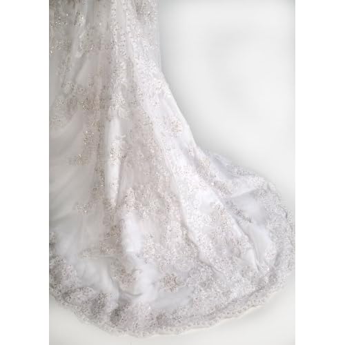 White Spagetti Strap Wedding Gown