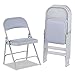 Alera FC97G Steel Folding Chair with Two-Brace Support, Fabric Back/seat, Light Gray, 4/ct