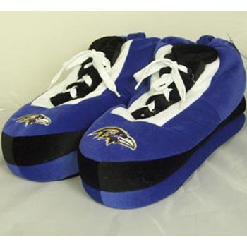 Baltimore Ravens NFL Wrapped Logo Plush Sneaker Slippers - L