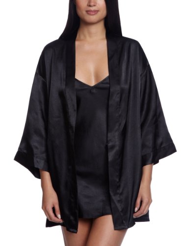 Dreamgirl Women's Shalimar Charmeuse Babydoll with Robe &amp; Padded Hanger