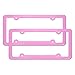 TASIRO Pure Handmade Bling Bling Rhinestones Stainless Steel Car License Plate Frame with Matching Screws Caps (4 Holes Pink)