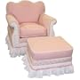 Angel Song Pink Taffy Empire Adult Rocker Glider Chair - Down Filled
