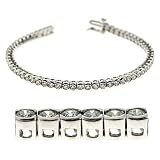 14k White Bezel-Set 4 Ct Diamond Bracelet