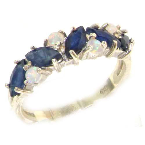 Click To Unusual Solid Sterling Silver Natural Fiery Opal & Sapphire Eternity Ring - Finger Sizes 5 to 12 Available Details... Unusual Solid Sterling Silver Natural Fiery Opal & Sapphire Eternity Ring - Finger Sizes 5 to 12 Available