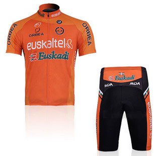 2012 Style Euskaltel-Euskadi cycling jersey Set short-sleeved jersey tenacious life/Perspiration breathable (Red, Large)