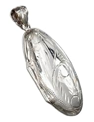 Sterling Silver Long Oval Etched Locket