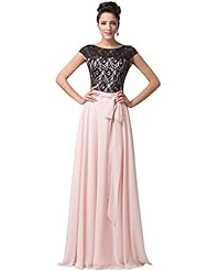 Lace Backless Chiffon Cap Sleeves Cocktail Evening Dress/Prom Dress/Party Dress/Wedding Dress 
