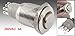 Angel Eye YELLOW Led Light 16mm 12V stainless Steel Momentary Push Button Switch