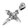 Sterling Silver Pendant - Cross - Oxidized - 28mm Height
