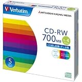 三菱化学メディア｜三菱化学メディア CD-RW 700MB PCデータ用 4倍速 5枚スリムケース入り ノンワイド印刷可能 SW80QP5V1