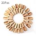 Sansheng 20PCS Mini wooden spoon, Mini bath salt spoon, wooden candy spoon, washing powder spoon Spoon Set Baby Spoon (3 inches long)