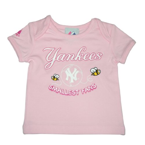 Majestic Infant Baby MLB New York Yankees My First Tee T-Shirt - Pink (Size: 6-9)