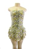 Anna-Kaci Strapless Floral Print Lacing Babydoll Dress