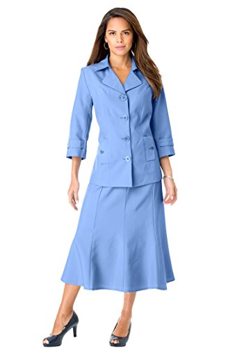 Roamans Women's Plus Size Trumpet Bottom Skirt Suit