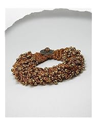 Brown Cotton Bracelet In Copper