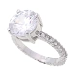 SilverBin Sterling Silver Engagement Style Prong Set Round Brilliant Cut CZ Ring