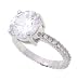 SilverBin Sterling Silver Engagement Style Prong Set Round Brilliant Cut CZ Ring