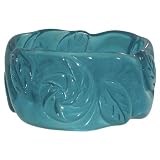 1 1/2" Vintage Look Transparent Bangle In Turquoise