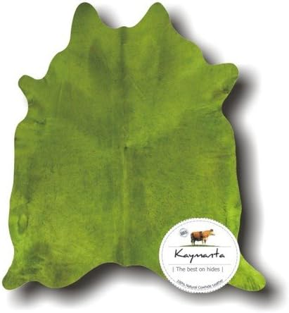Dyed Cowhide Rug ~ Brazilian Colored Hide (LIME GREEN)