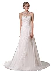 Lace Applique Sweetheart Satin/Tulle Wedding Dress 