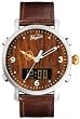 Men's Analog-Digital Dark Wood Dial Leather Strap Watch - Original Penguin