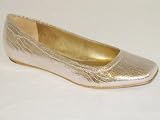 POUR LA VICTOIRE Gabrielle Snake Flat Shoe in Silver